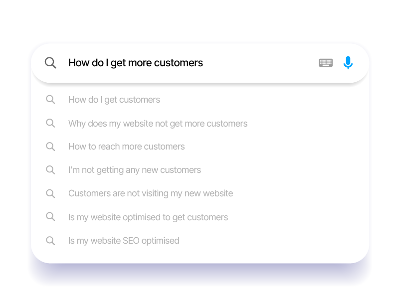 Google search result for how do I get more customers for my new business