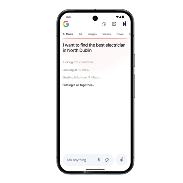 SEO Services Dublin showing AI search results on Gemini