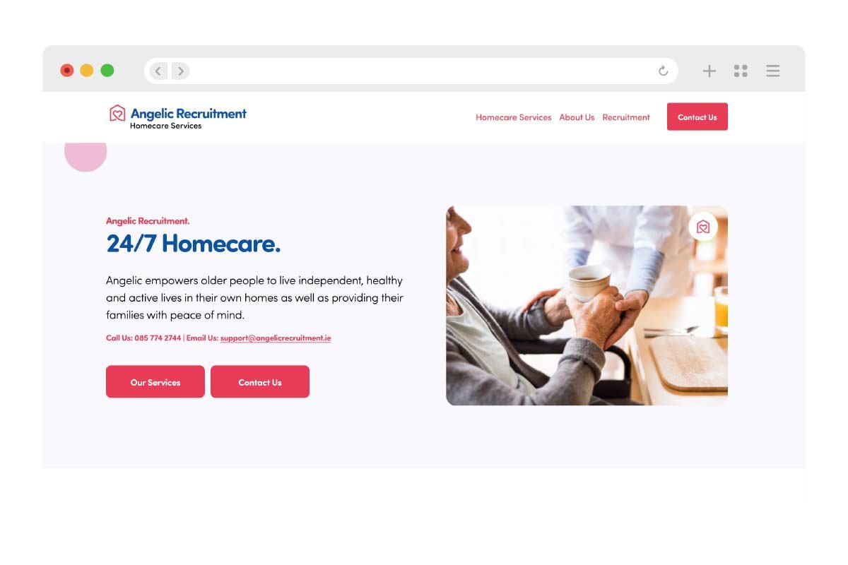 Angelic Recruitment Website Mockup By Northside Digital Dublin