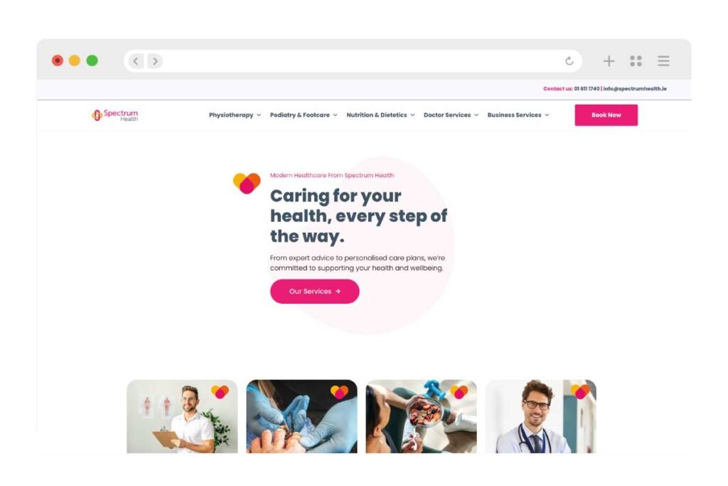 Spectrum Health Website Design Mockup By Northside Digital