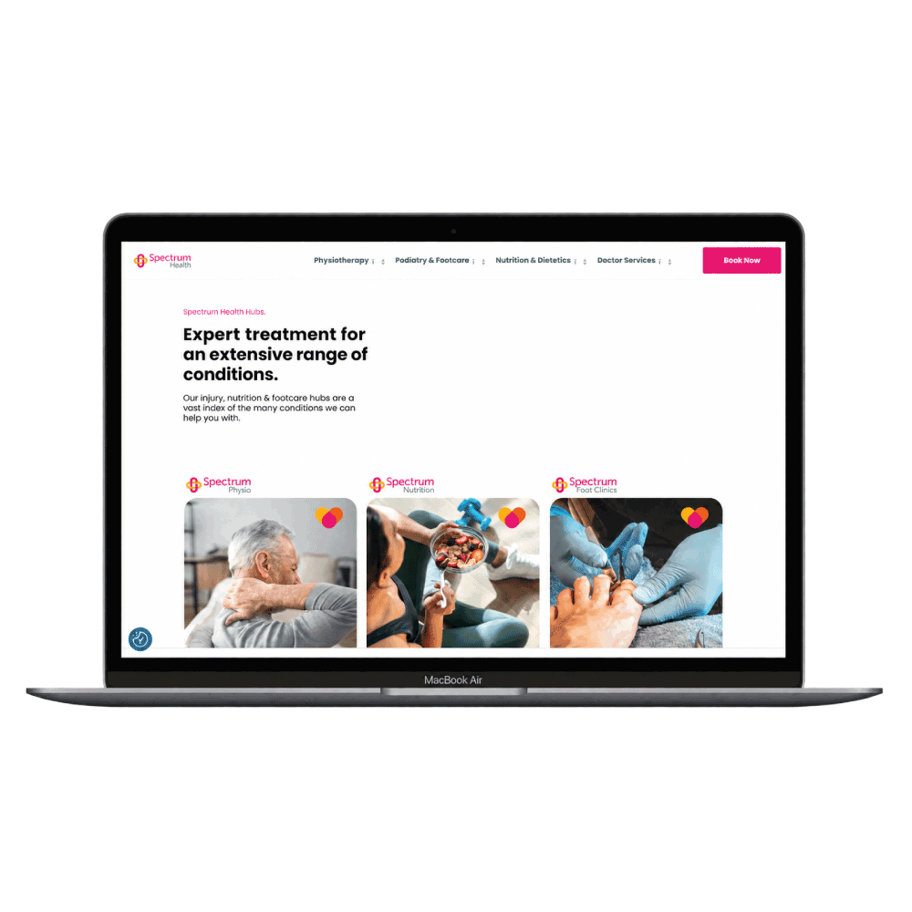 Spectrum Health website on laptop screen
