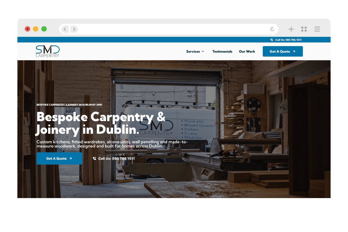 Hero banner homepage of SMD case study